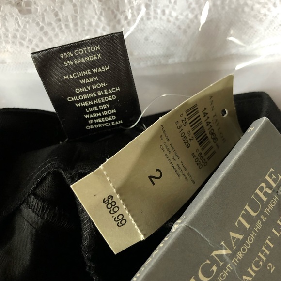 NWT ANN TAYLOR Black dress pants 2 straight leg - Picture 8 of 8